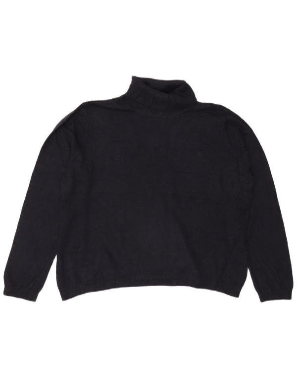 Женский джемпер с высоким воротником RALPH LAUREN, UK 20, 2XL, темно-синий, шелковый