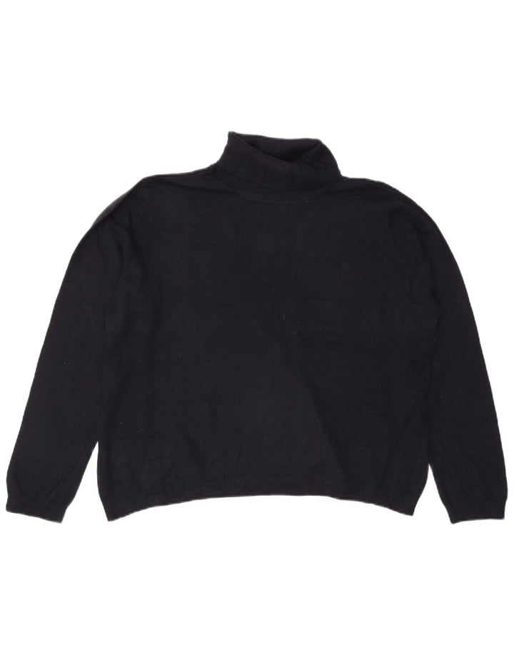 Женский джемпер с высоким воротником RALPH LAUREN, UK 20, 2XL, темно-синий, шелковый