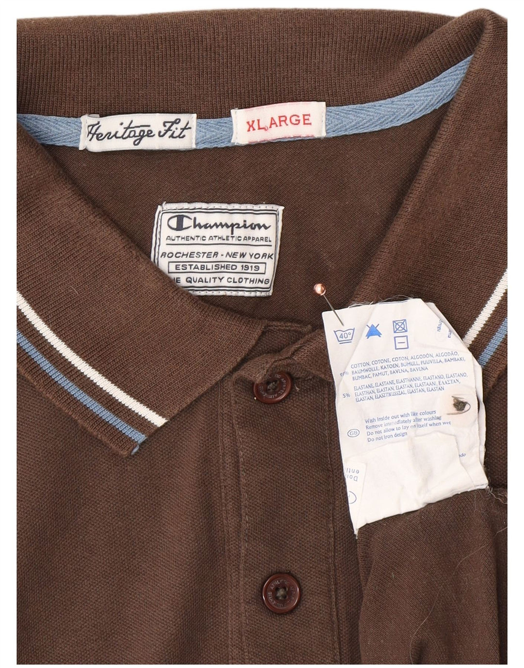 Мужская рубашка-поло CHAMPION Heritage Fit XL, коричневый хлопок