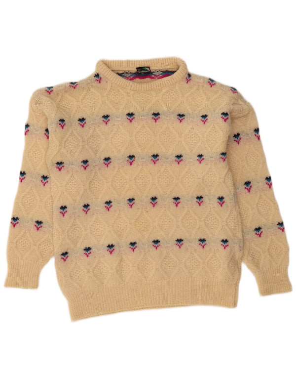 Женский свитер WALBUSCH с высоким воротником, Великобритания, 16, большой, бежевый, Fair Isle