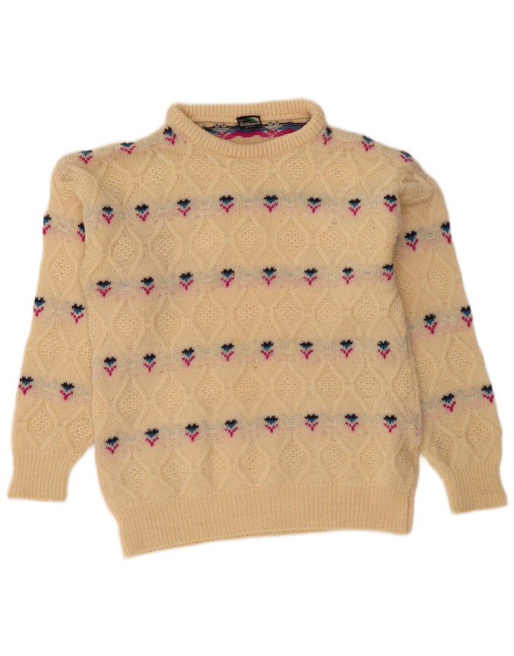 Женский свитер WALBUSCH с высоким воротником, Великобритания, 16, большой, бежевый, Fair Isle