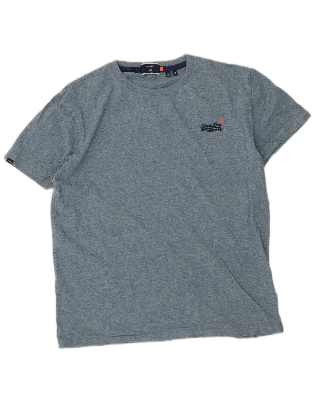 SUPERDRY Мужская футболка из хлопка среднего размера синего цвета с крапинками