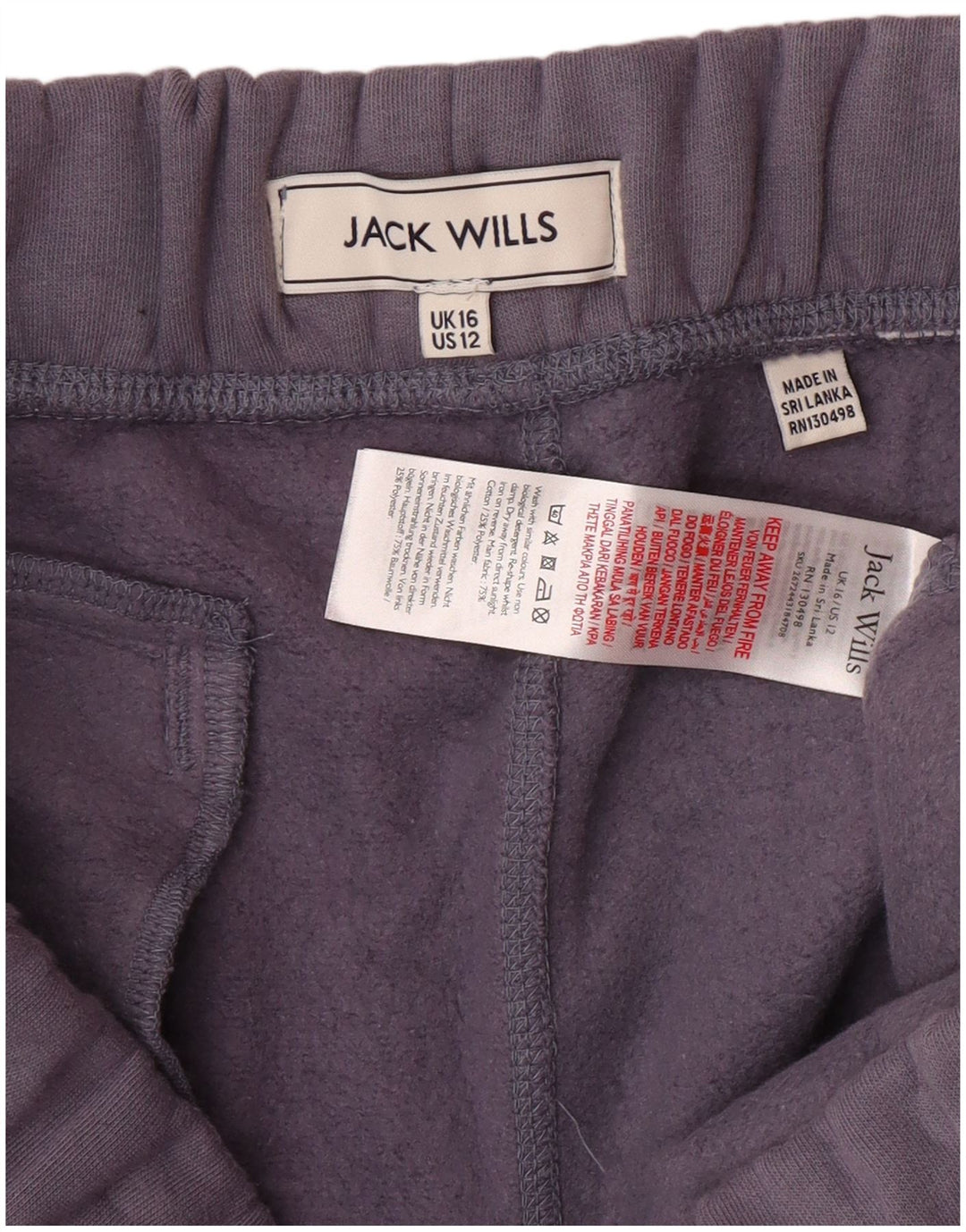 JACK WILLS Женский спортивный костюм Брюки Джоггеры Великобритания 16 Большой фиолетовый хлопок