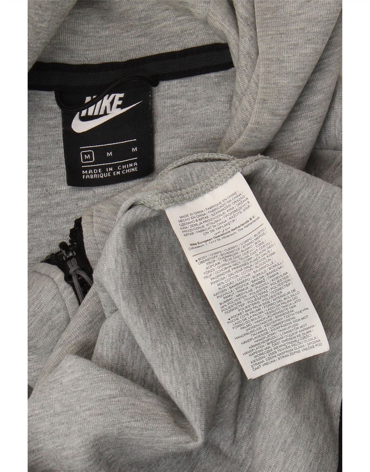Мужской свитер с капюшоном на молнии Nike среднего серого цвета, хлопок