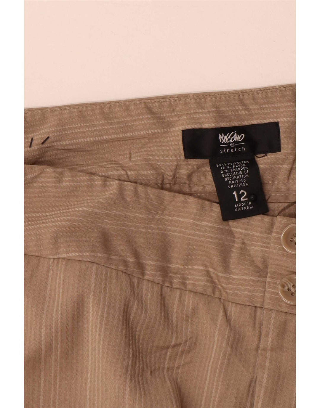 Женские шорты чинос Mossimo US 12, большие размеры W32, полиэстер в бежевую полоску