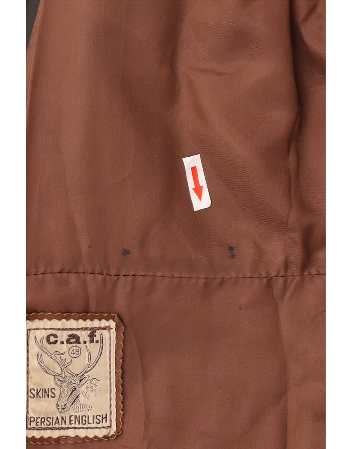 Винтажная женская кожаная куртка UK 10, маленькая черная кожаная