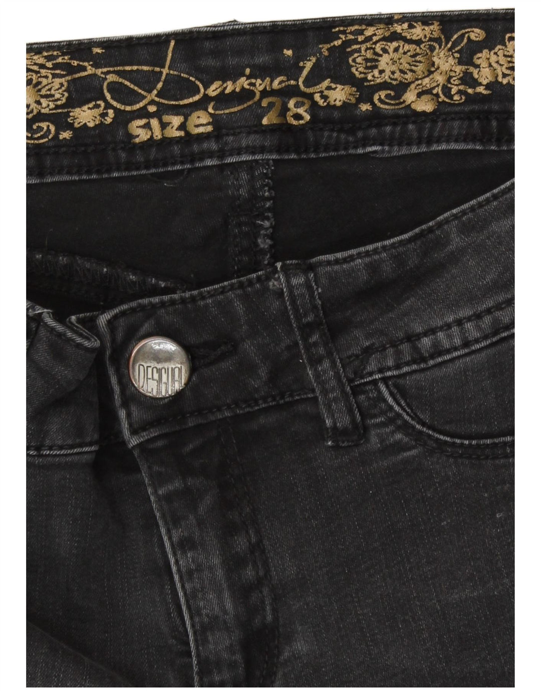 Женские джинсы скинни Desigual W28 L32 Серые