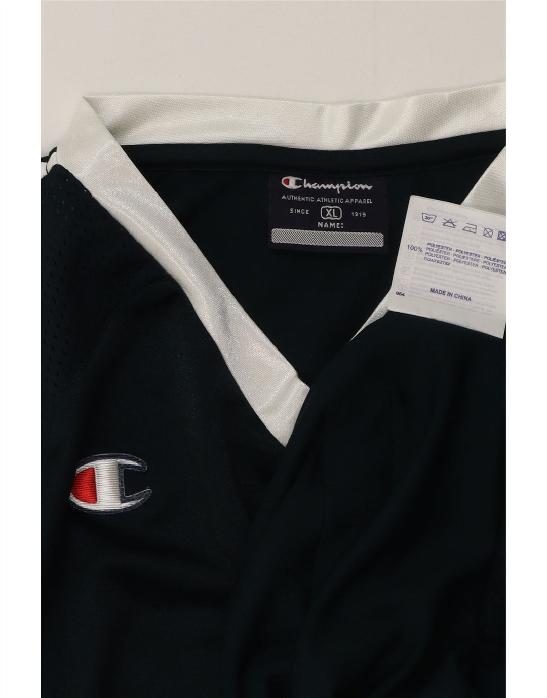 Мужская футболка Champion Top XL, темно-синяя, полиэстер с цветными блоками