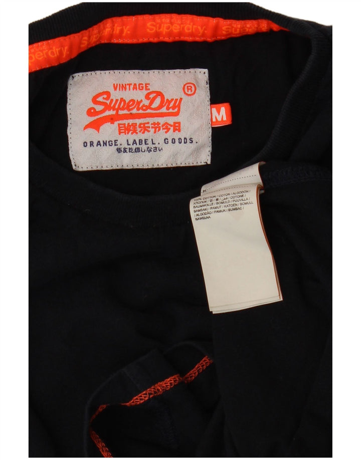 Мужская футболка Superdry Top среднего размера, темно-синяя, хлопок