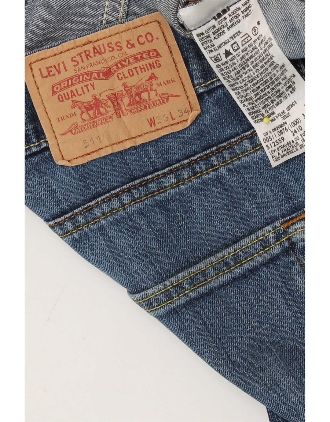 Женские джинсы Levi's 511 Slim W36 L27 Синие, хлопок
