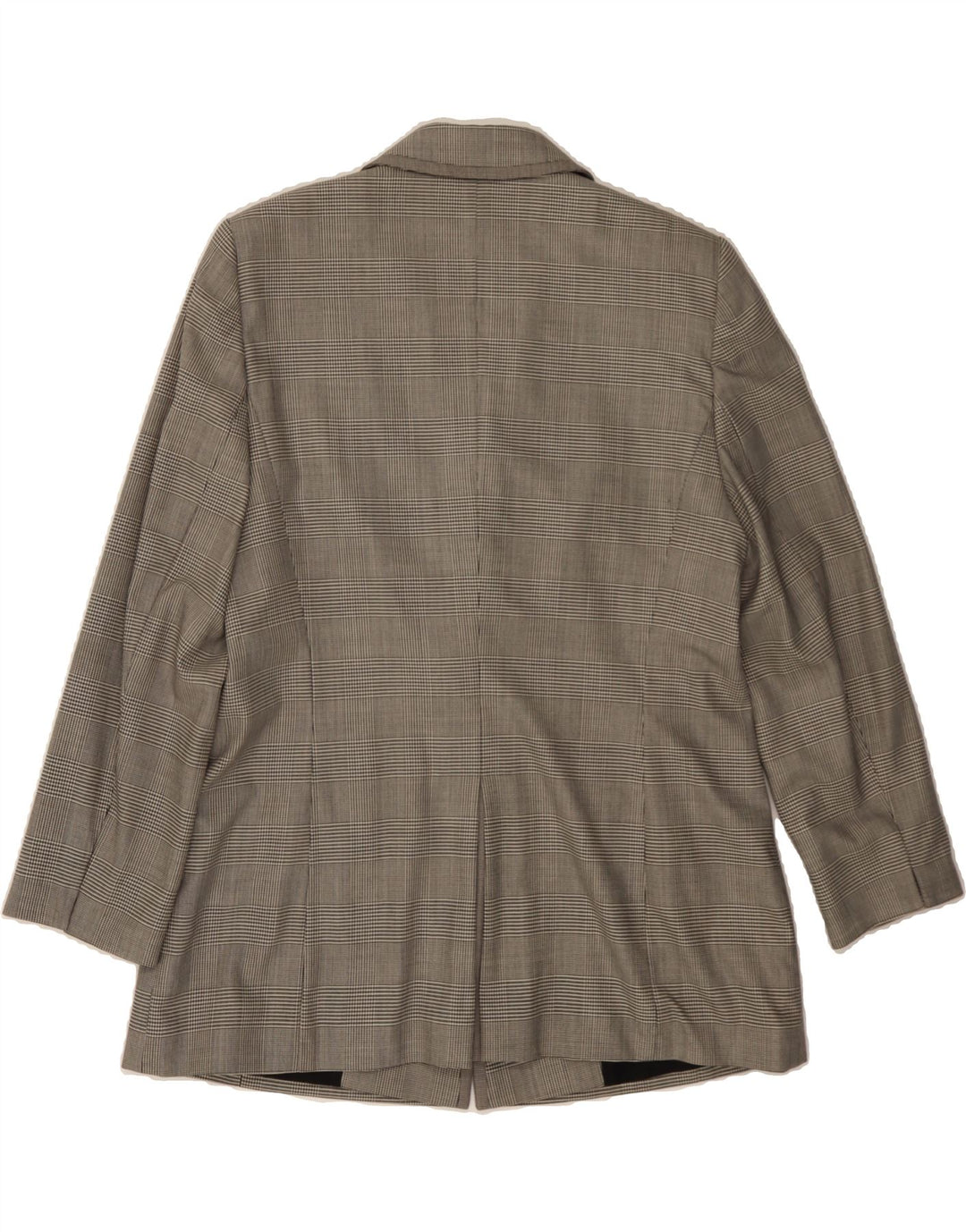 ESCADA Womens 3 Button Blazer Jacket IT 42 Medium Grey Houndstooth Wool Vintage Escada and Second-Hand Escada from Messina Hembry 