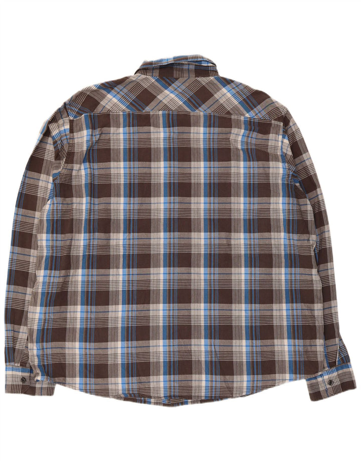 Мужская рубашка Wrangler 3XL, коричневая клетка, хлопок