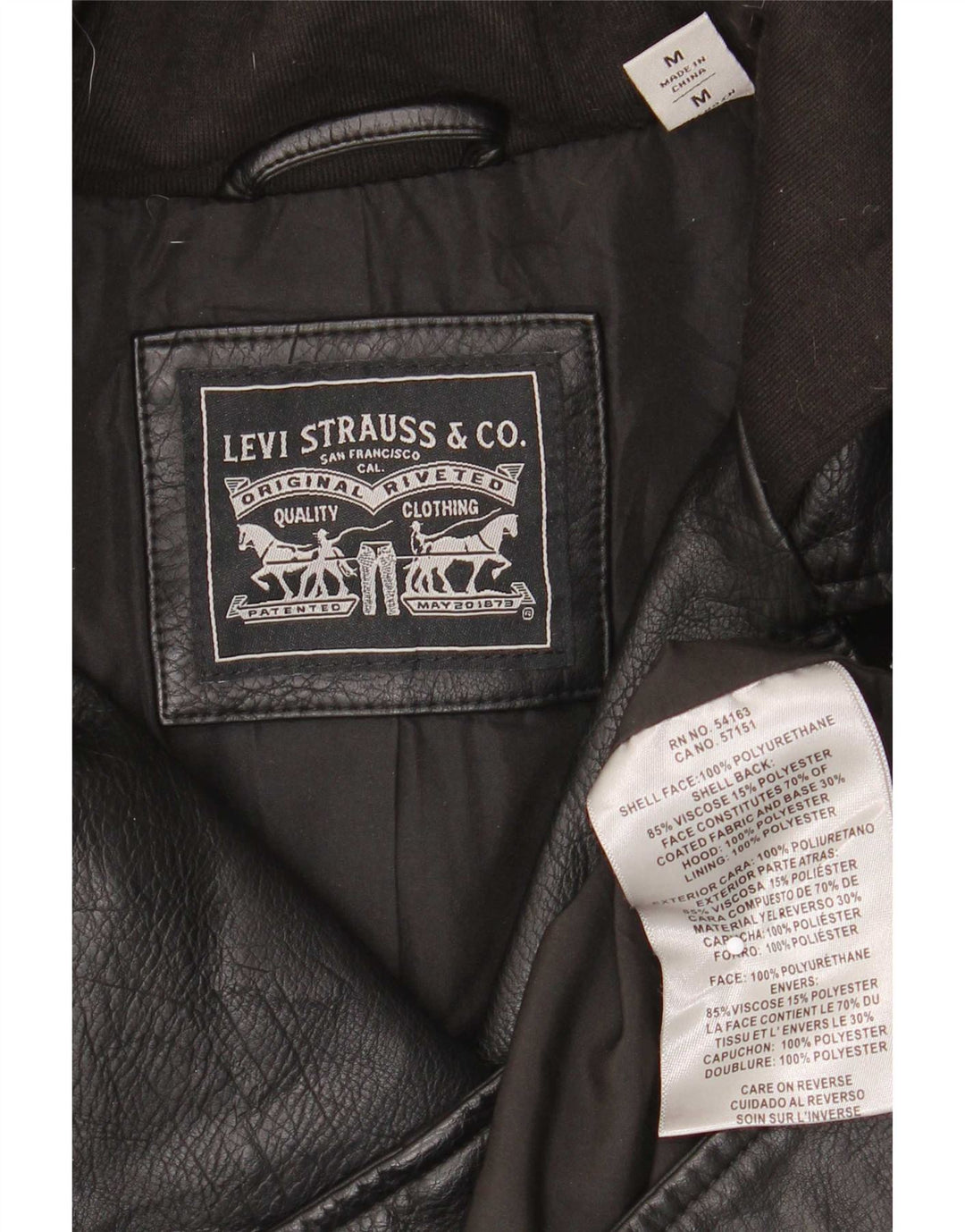 Женская байкерская куртка из искусственной кожи с капюшоном Levi's UK 12, средний черный