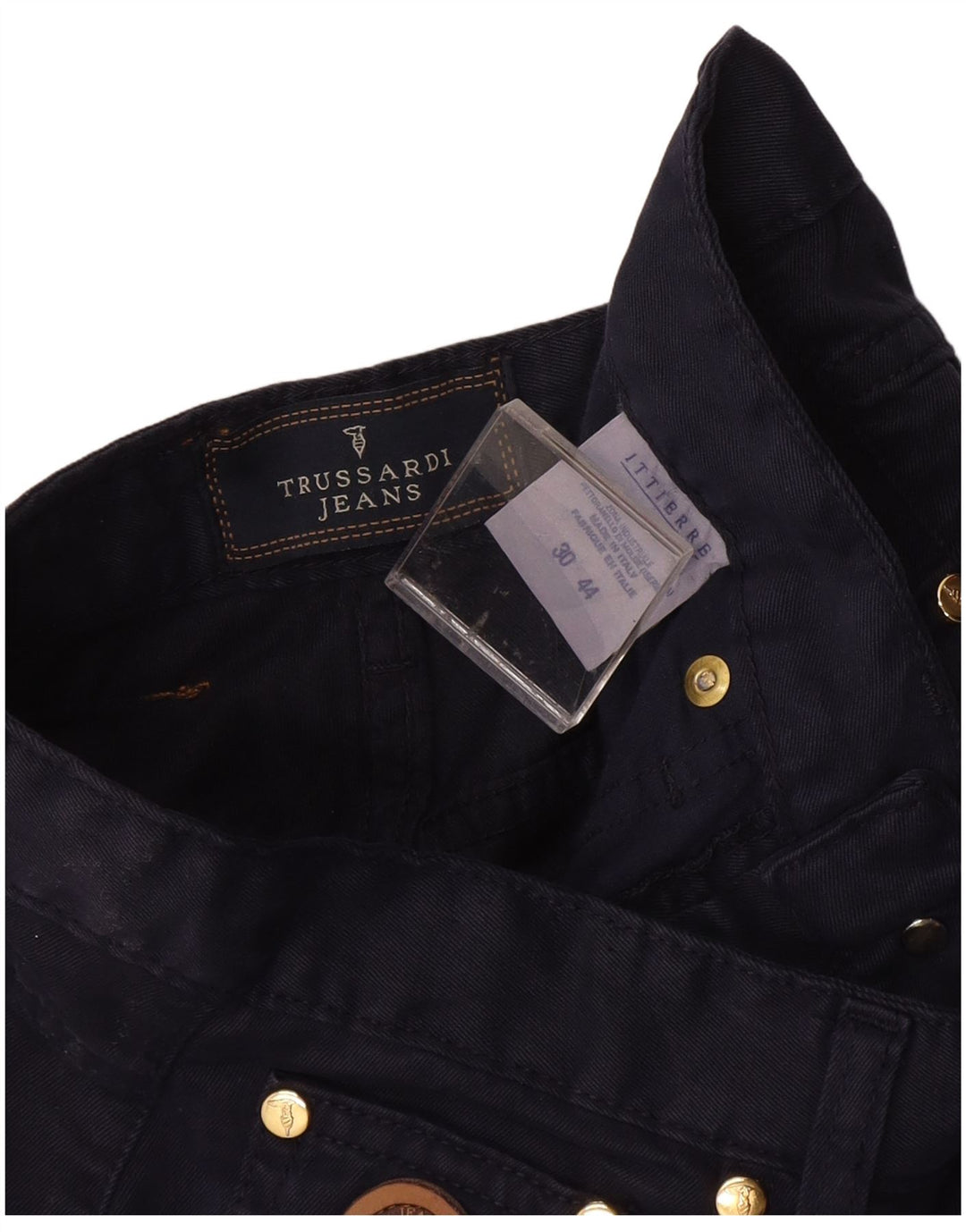 TRUSSARDI Женские повседневные брюки с высокой талией IT 44 Medium W30 L27 Темно-синие