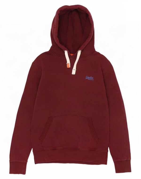 Мужской джемпер с капюшоном Superdry, большой бордовый, хлопок