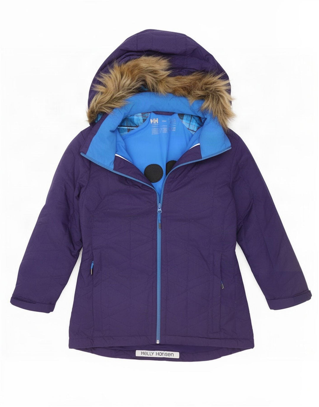 Женская лыжная куртка Helly Hansen с капюшоном UK 14, большой фиолетовый полиэстер