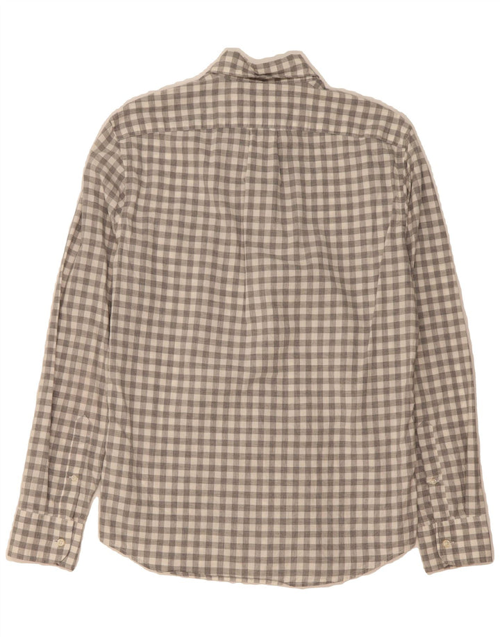 J. CREW Mens Slim Shirt Small Grey Gingham Cotton Vintage J. Crew and Second-Hand J. Crew from Messina Hembry 
