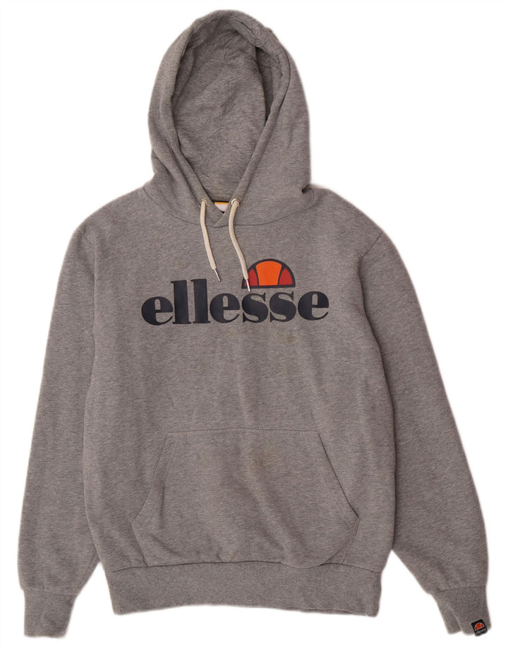 Мужской джемпер с капюшоном Ellesse с рисунком, средний серый, хлопок