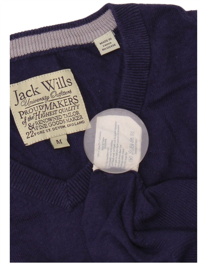 Мужской джемпер с v-образным вырезом Jack Wills, средний фиолетовый хлопковый свитер