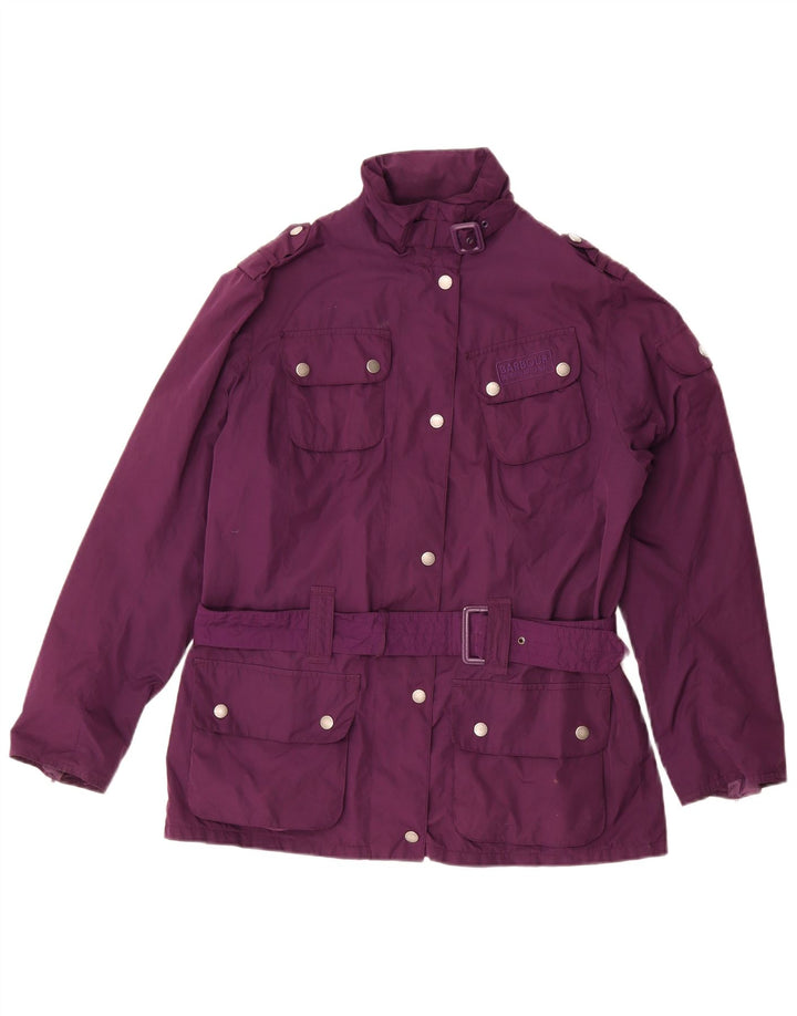 Женская куртка в стиле милитари Barbour UK 12, средний фиолетовый полиэстер