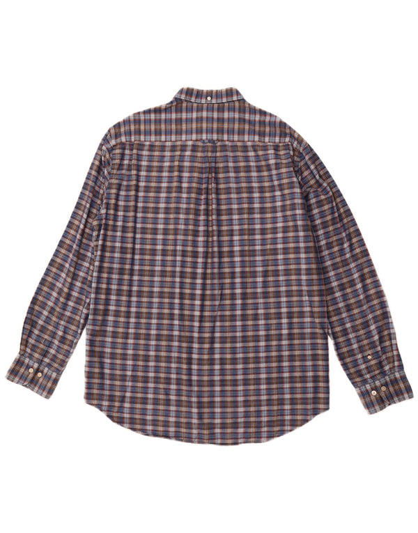 Мужская рубашка GANT стандартного кроя, размер 43/44, 17 1/2 XL, темно-синяя клетка, хлопок