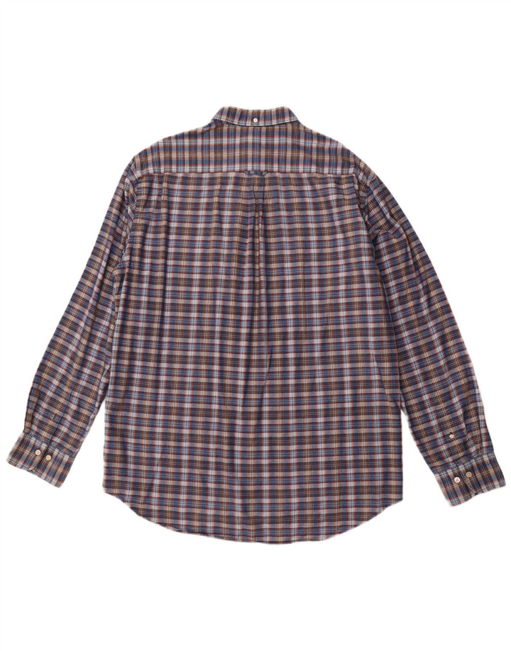 Мужская рубашка GANT стандартного кроя, размер 43/44, 17 1/2 XL, темно-синяя клетка, хлопок