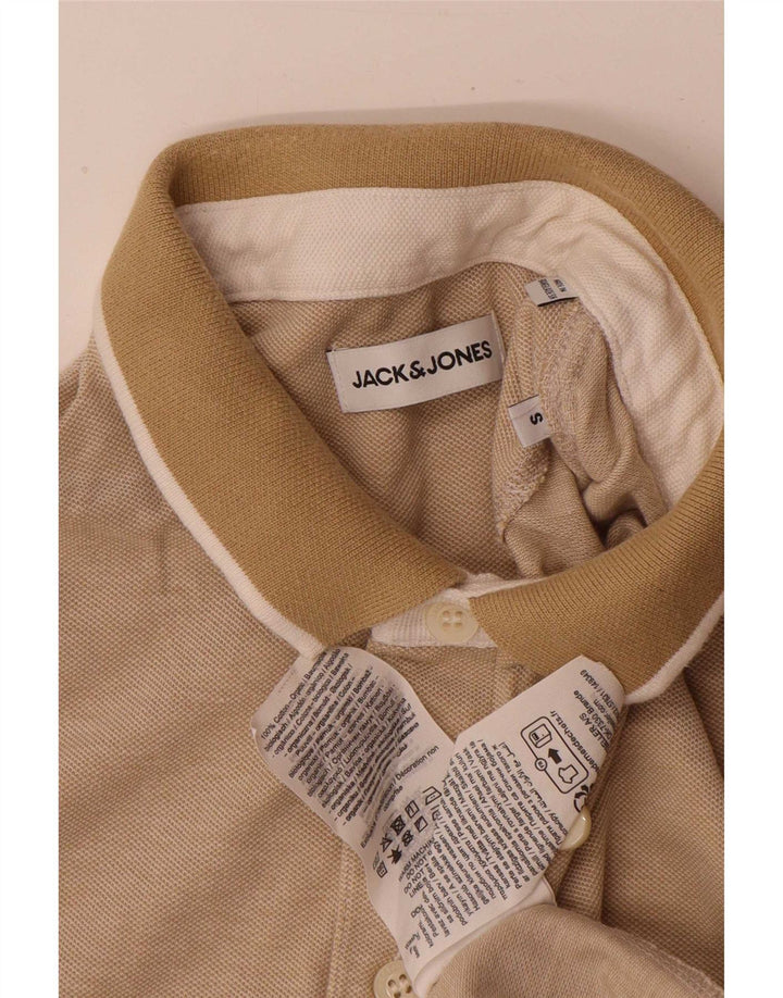 Мужская рубашка-поло Jack & Jones, маленькая, бежевый, хлопок
