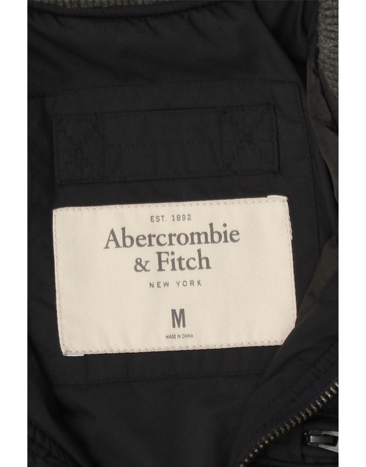 Мужская стеганая куртка Abercrombie & Fitch UK 38, средний черный полиэстер