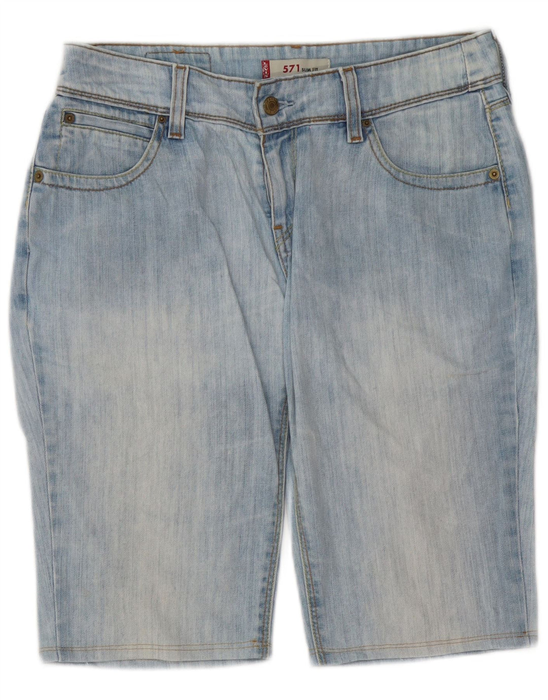 Женские джинсовые шорты Levi's 571 Slim Fit W31, хлопковые, среднего синего цвета