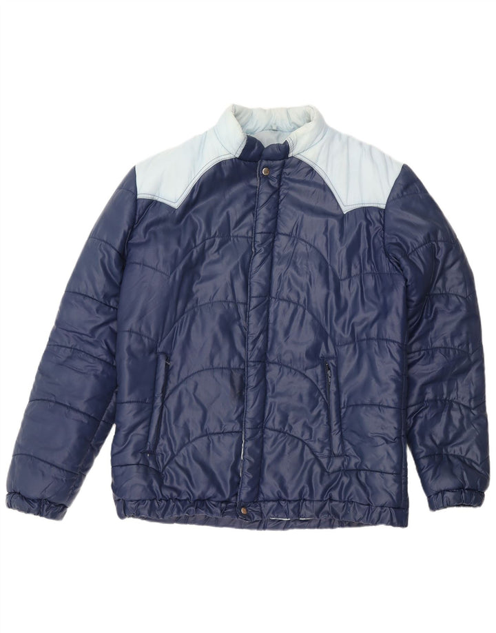 Винтажная мужская стеганая куртка IT 54 2XL Темно-синий Полиамид