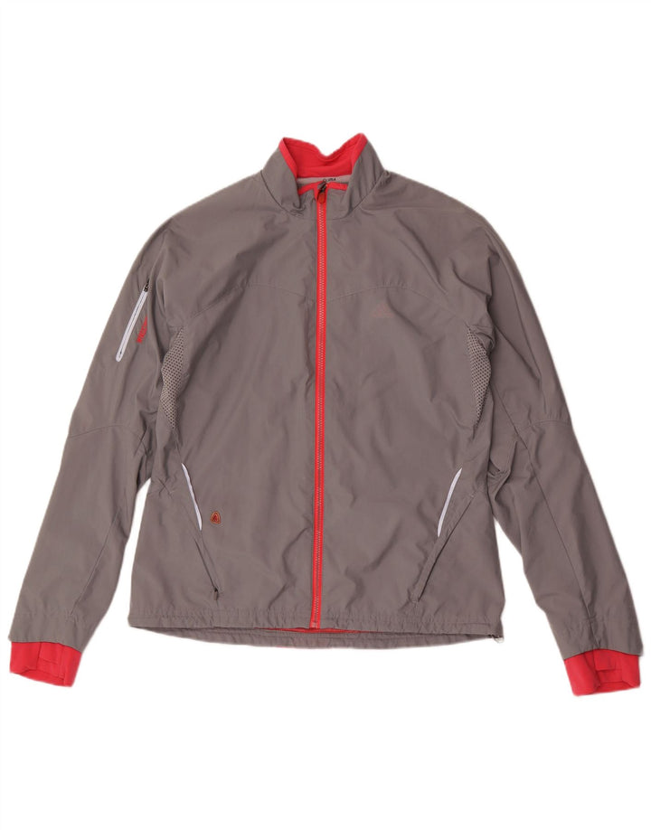 Женский спортивный костюм Adidas Top Jacket UK 16, большой серый полиэстер с цветными блоками