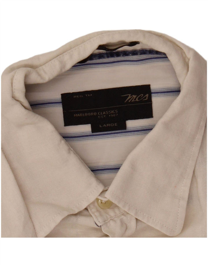 Мужская рубашка приталенного кроя Marlboro Classics, большая белая