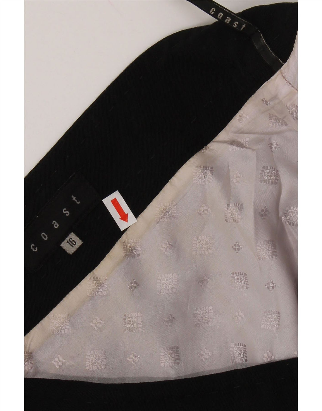 COAST Женская юбка-трапеция UK 16, большая W34, черный полиэстер