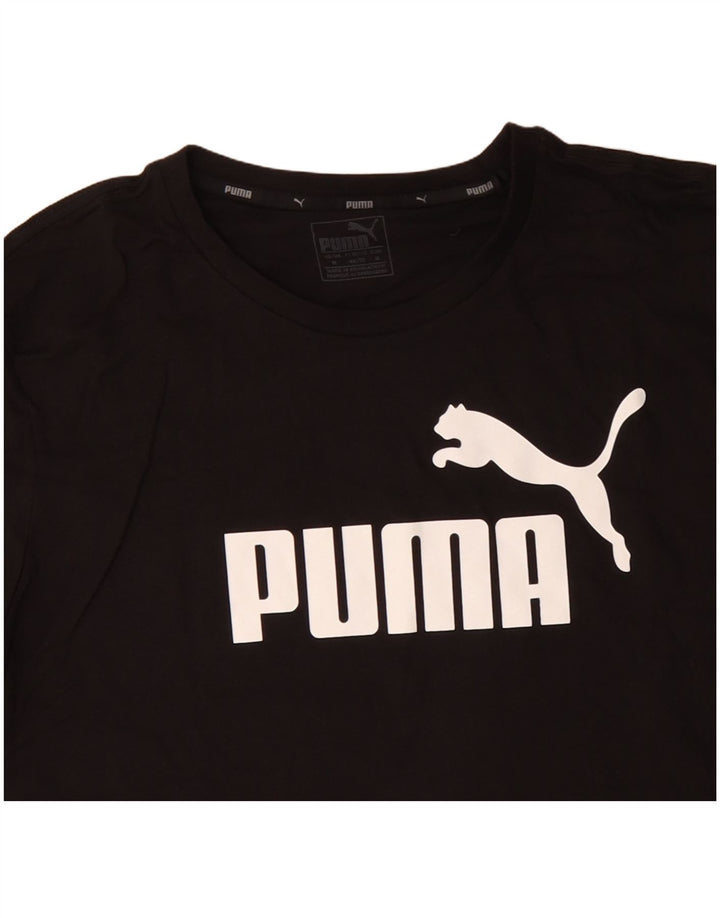 Мужская футболка с рисунком PUMA, черный хлопок, средний размер