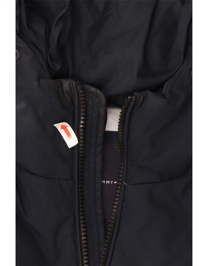 Мужская утепленная куртка с капюшоном Tommy Hilfiger UK 38, средний темно-синий полиэстер
