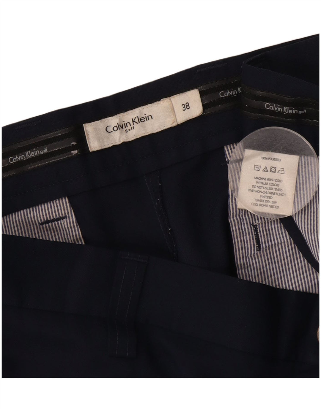 Мужские шорты чинос CALVIN KLEIN W38 XL темно-синие из полиэстера