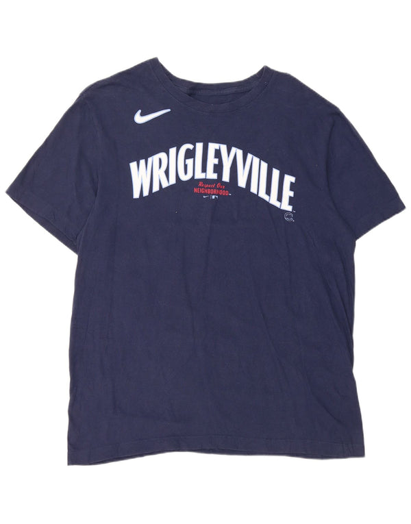 Мужская футболка с рисунком Nike Wrigleyville, средний темно-синий, хлопок