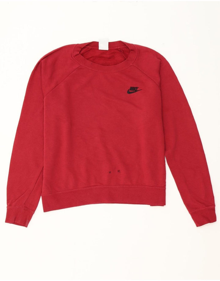 NIKE Womens Sweatshirt Jumper UK 14 Medium Red Cotton Vintage Nike and Second-Hand Nike from Messina Hembry 