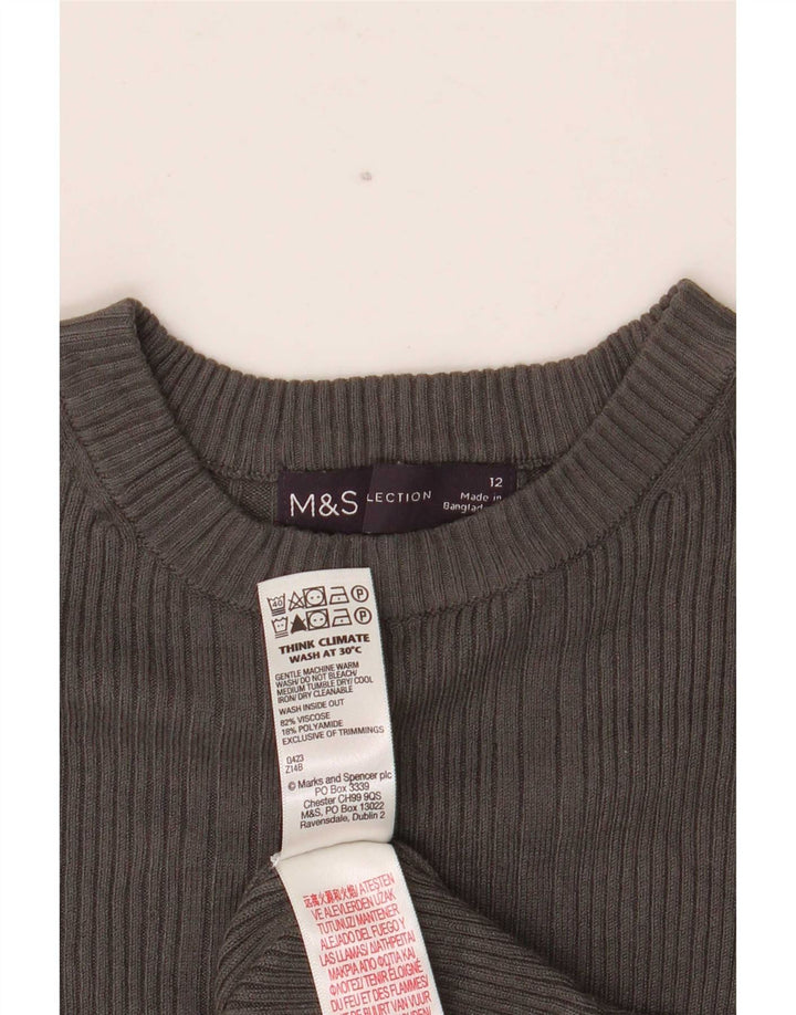 Женская блузка Marks & Spencer Top UK 12, вискоза среднего серого цвета