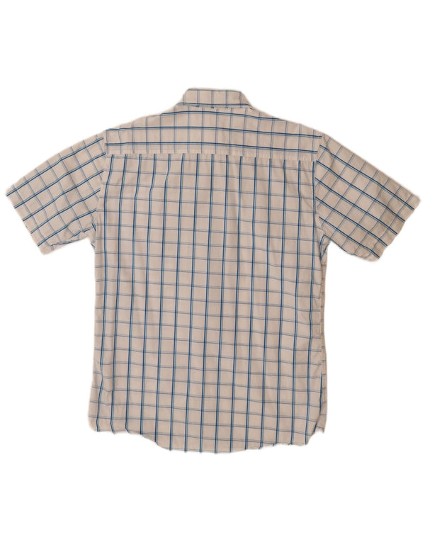 HOLLISTER Boys Short Sleeve Shirt 15-16 Years 2XL White Check