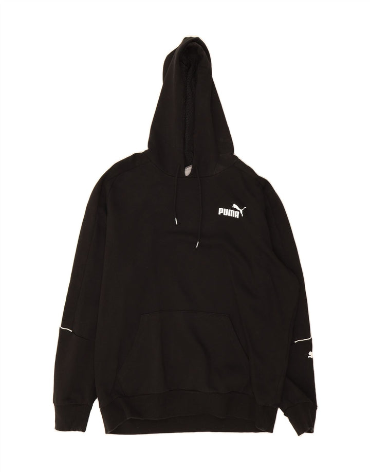 PUMA Mens Hoodie Jumper Large Black Cotton Vintage Puma and Second-Hand Puma from Messina Hembry 