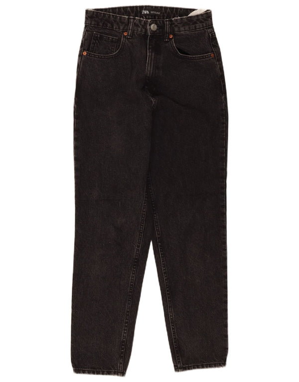 Женские зауженные джинсы Zara с высокой посадкой EU 34 2XS W24 L27, черный хлопок