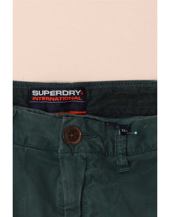 Мужские шорты чинос Superdry Regular W32, хлопок среднего зеленого цвета