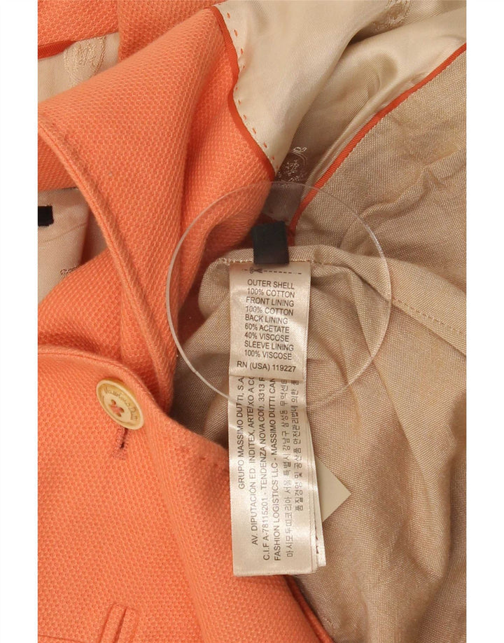 Massimo Dutti Женский пиджак на 1 пуговице EU 38 Маленький оранжевый хлопок