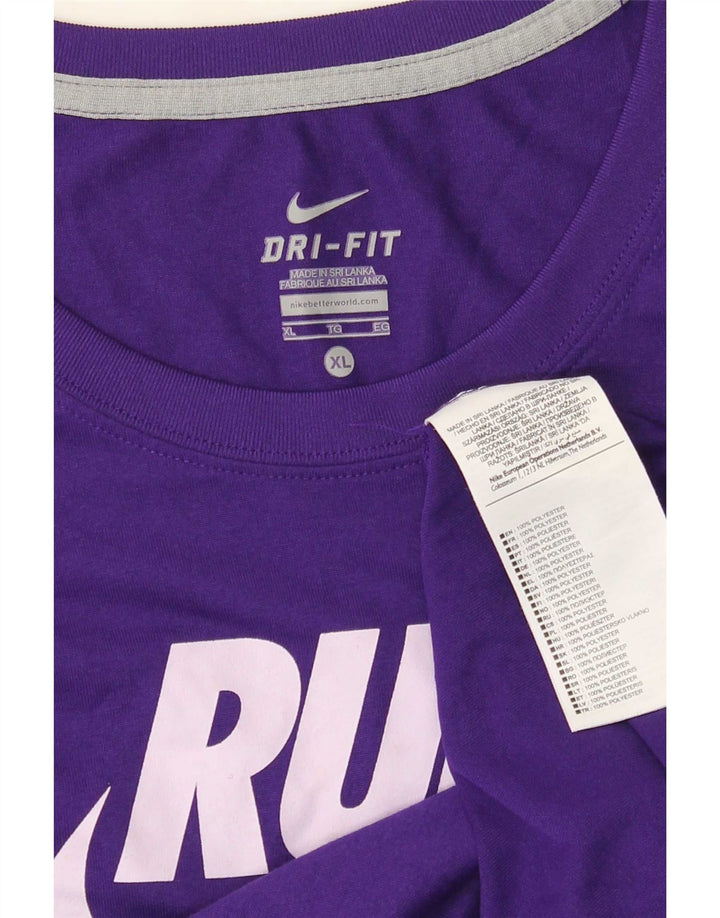 Мужская футболка с рисунком Nike Dri Fit Top XL фиолетового цвета из полиэстера
