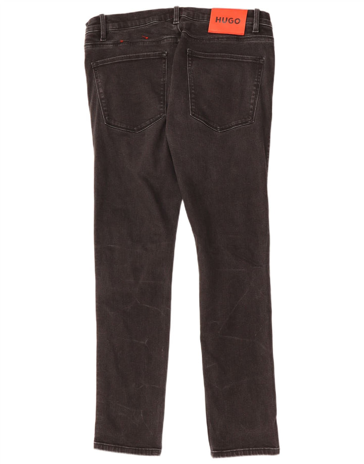 Мужские узкие джинсы HUGO BOSS W34 L32, черный хлопок