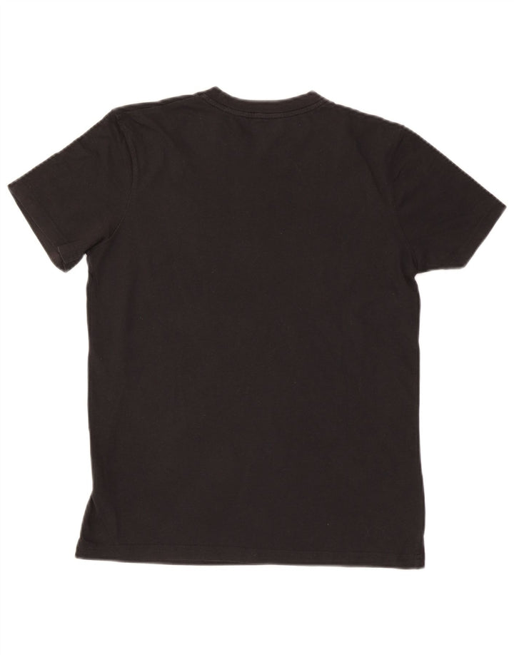 Футболка с рисунком ASICS для мальчиков, топ 13–14 лет, маленький размер, черный хлопок