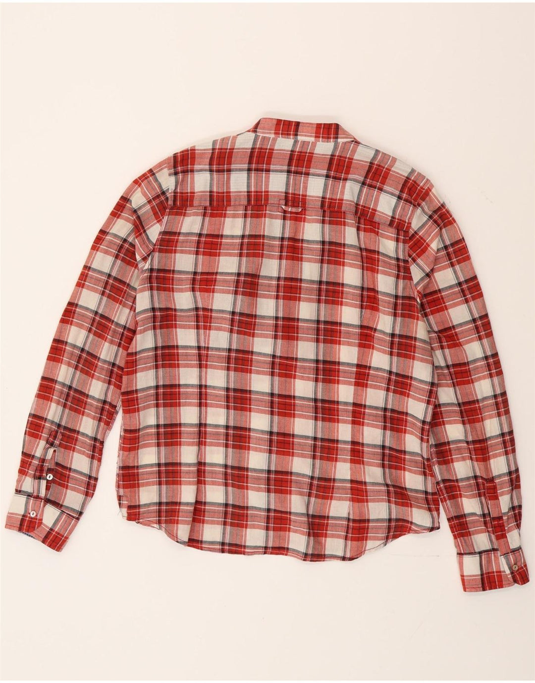 Женская рубашка с оборками спереди Zara UK 18 XL, хлопок в красную клетку