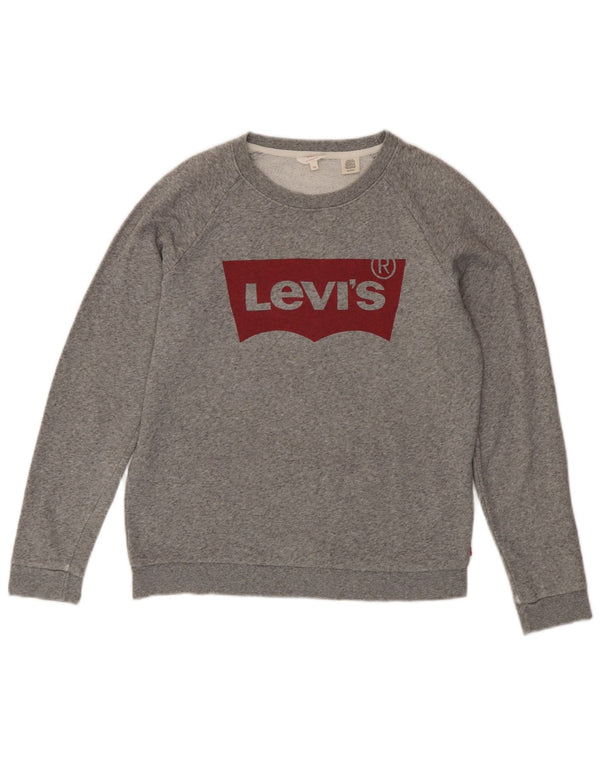 Женский джемпер оверсайз с рисунком Levi's UK 6 XS Серый в крапинку