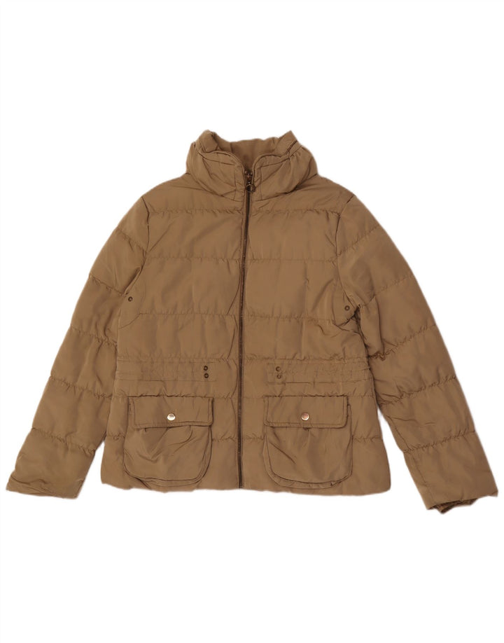 Женская стеганая куртка Zara UK 18 XL, бежевый полиэстер